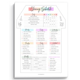 Weekly Cleaning Planner Notepad - Daily, Weekly & Monthly Cleaning Schedule and Checklist Desk Pad, Household Chores Tracker | 50 Undated Tear Away Sheets | A4 Rainbow