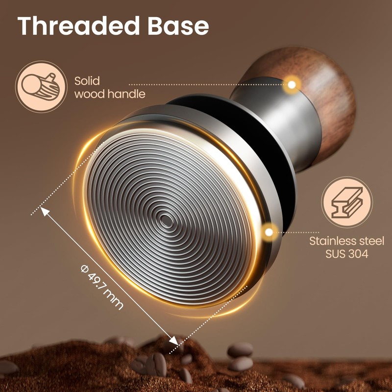 MHW-3BOMBER 49.7mm Espresso Tamper - 3 Spring Loaded Coffee Tamper
