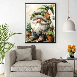 DPHERO DIY Dwarf Diamond Painting Pictures for Adults Beginners, 5D Succulent Diamond Painting Set, DIY Cartoon Round Stones Diamond Art Kits, Diamond Painting for Home Decor 30 x 40 cm