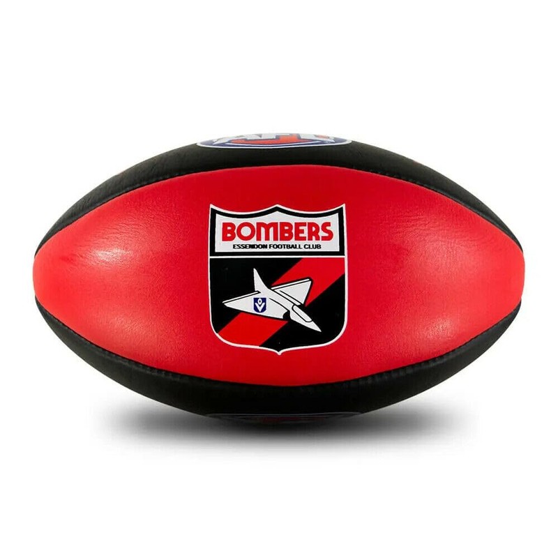 Sherrin Essendon Bombers AFL Club Leather Football, Red/Black, Size 5