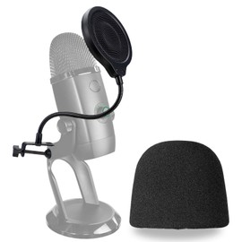 Yeti X Mic Pop Filter with Foam Winscreen - 4 Inch 3 Layers Microphone Wind Pop Screen Mask Shield and Foam Wind Cover For Blue Yeti X Mic to Improve Sound Quality by YOUSHARES