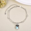 VENACOLY Mushroom Anklet Sterling Silver Moonstone Anklet Mushroom Mother's Day