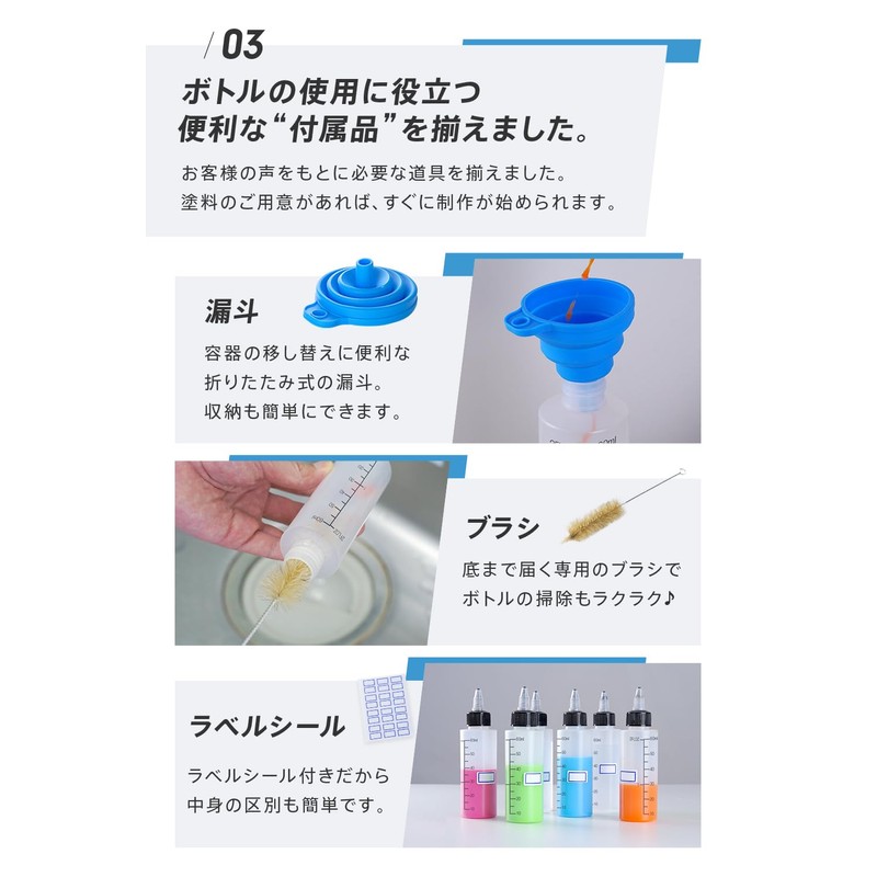 Webirth Dropper Bottle with Stirring Ball - Includes Funnel, Brush,