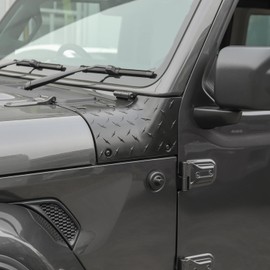Hoolcar Cowl Body Armor Outer Corner Guards Hood Guard Cover Compatible with 2018-2023 Jeep Wrangler JL JLU & Gladiator JT, Black