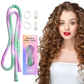 Lanzhire - Diadema pequeña sin calor, para rizar, sin calor, para cabello largo y corto, sin rulos de calor para dormir, diadema sin calor para dormir