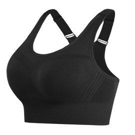 Litherday Women's Sports Bra Without Underwire Sports Push Up Yoga Bra for Fitness Running Jogging, black