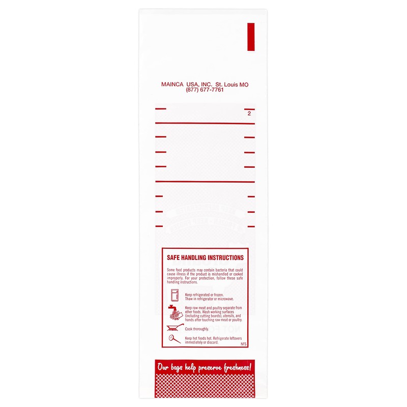 MAINCA Ground Beef Freezer Bags - 2 Lb. Size, Disposable,