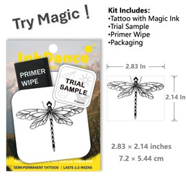 Semi-Permanent Tattoo, Dragonfly, Long Lasting Temporary Tattoos, Waterproof Plant-Based Ink, Lasts 1-2 Weeks, Color Develops in 24 Hours X224