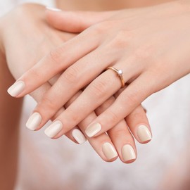 AFGHOUZ Artificial Press on Nails, Full Cover Glue on Nails for Women, 10 Pcs Reusable Short Round and Square, Suitable for Many Occasions