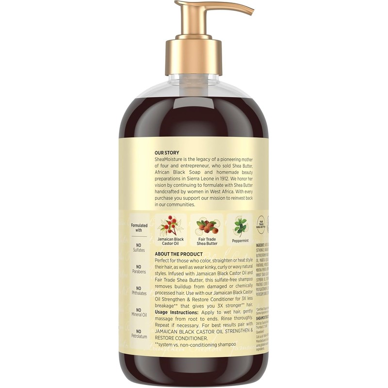 SHEA MOISTURE SheaMoisture Champú fortalecedor y restaurador para cabello dañado,
