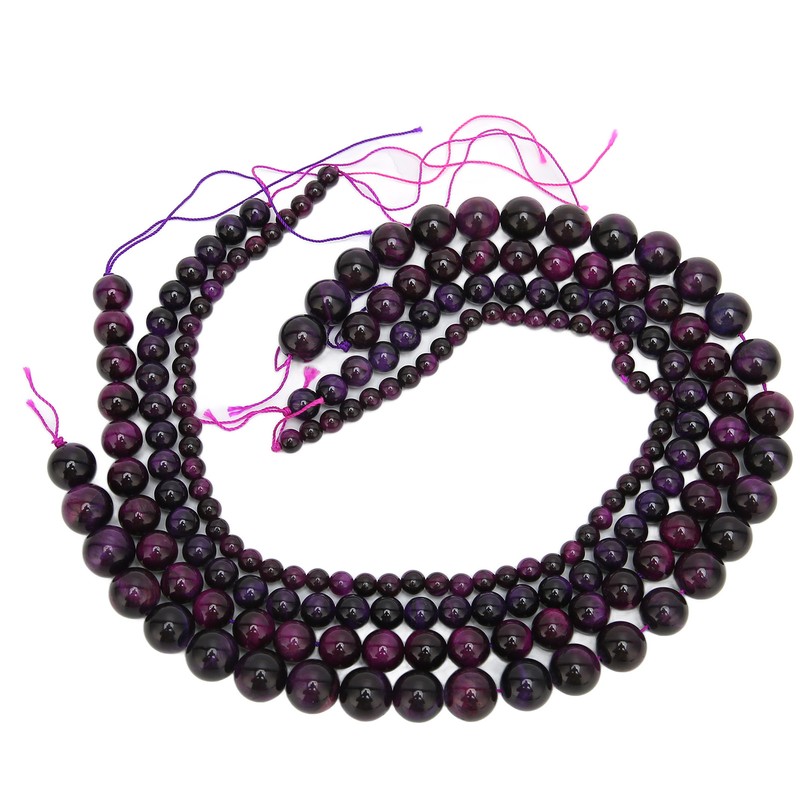 4pcs Natural Stone Tiger Eye Round Beads Bracelet Tiger Eye