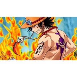 Cosplay Costume  One Piece Portgas D. Ace Whitebeard Temporary Tattoo Sticker