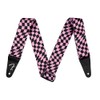 Fender Wavy Checkerboard Polyester Strap - Pink