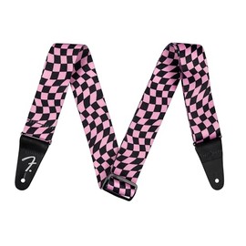 Fender Wavy Checkerboard Polyester Strap - Pink