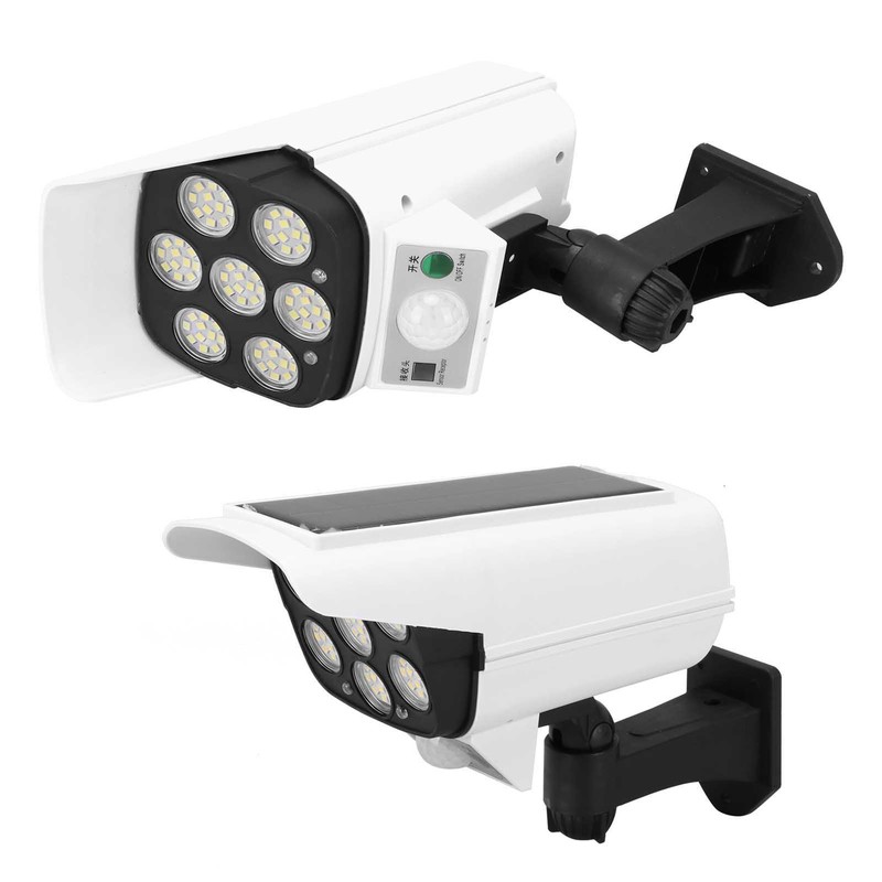 Solar LED Wall Light Simulated Camera Induction Lamp Remote Control