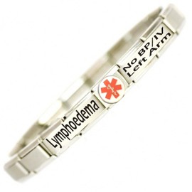 Lymphoedema NO BP/IV Left Arm Medical Alert Stainless Steel Bracelet