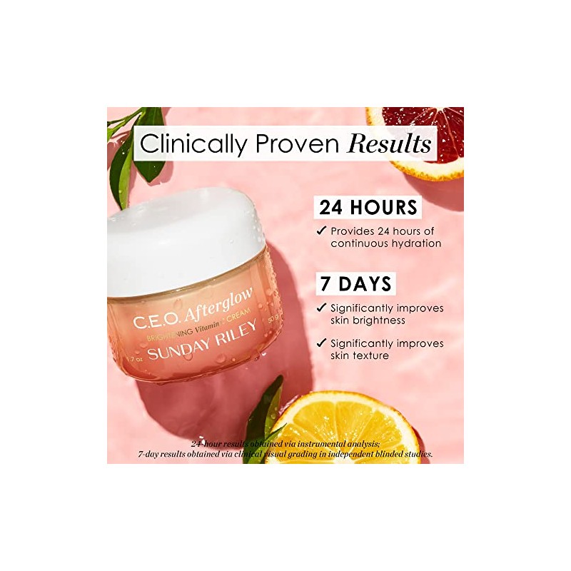 Sunday Riley C.E.O. Afterglow Brightening Vitamin C Cream Face Moisturizer,