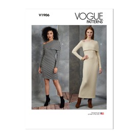 Vogue Misses' Dress Sewing Pattern Kit, Design Code V1906, Sizes 18-20-22-24-26