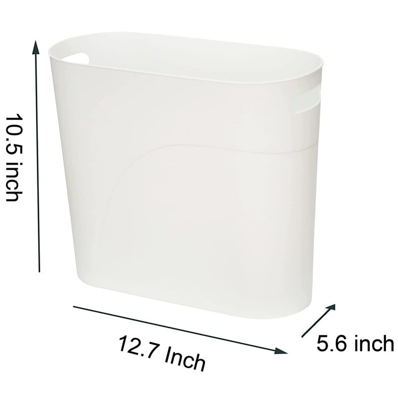 ROYFACC Small Trash Can Plastic Bathroom Wastebasket 3.2 Gallon Slim