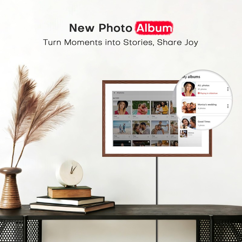 Digital Picture Frame, 10.1'' Frameo Digital Frame Wifi, 1280*800 HD