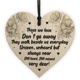 RED OCEAN Memorial Hanging Heart Sign Bereavement Remembrance Poem Mum Dad Love Gift