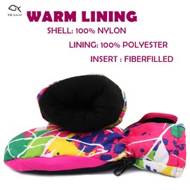 YR.Lover Children's Snow Sports Winter Mittens for Girls/Boys (4-7Y)