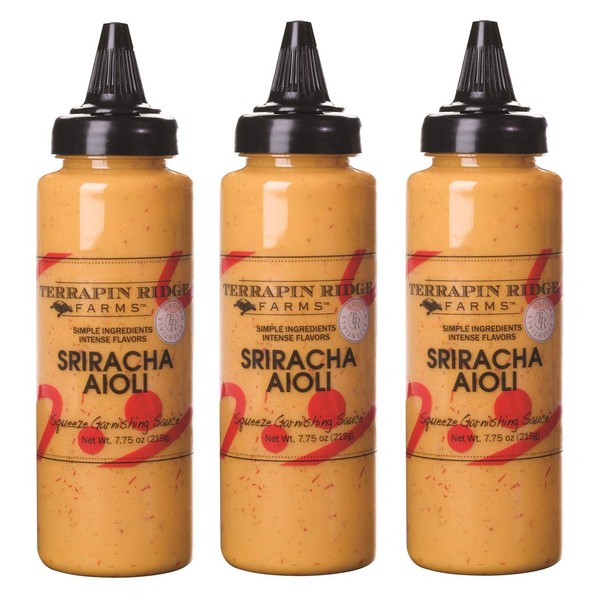 Terrapin Ridge Farms Sriracha Aioli Salsa de guarnición - Tres botellas de 8.5 onzas