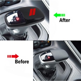 Unifizz Car Gear Shift Knob Head Cover Trim for Dodge Charger Challenger Accessories 2015-2022 Durango 2016-2023 ABS Interior Shell Insert Decoration Protector Shifter Cover (Red Trim)