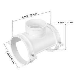 Gadpiparty 2 Sets PVC 3-Way Saddle Tee Fitting Kit with Heavy-Duty Clamps – 4 x 3 Irrigation Pipe Connector for Water Supply, Drainage, Sewer Systems – Leak-Proof DIY Plumbing