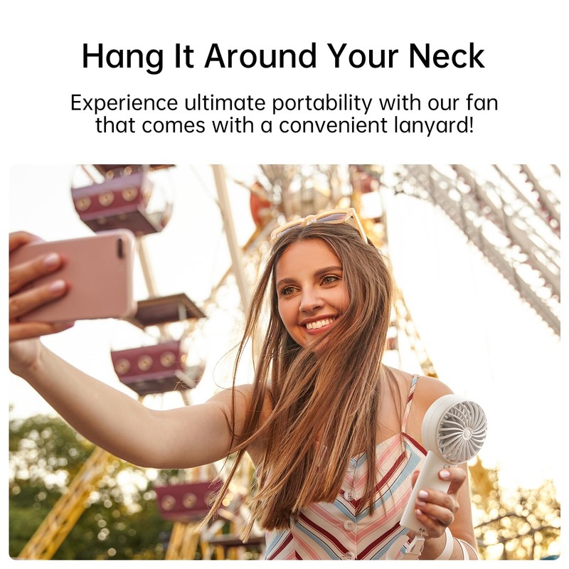JISULIFE Handheld Portable Fan, Stronger and Longer-Lasting: 5 Speed, 5000mAh