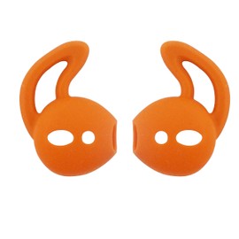 ALXCD Ear Cover Ear Hook Replacement for Airpod Headset MMEF2AM/A, 3 Pair Anti-Slip Silicone Ear Tips, Fit for Airpod 1 Airpod 2 Sport White/Black/Orange