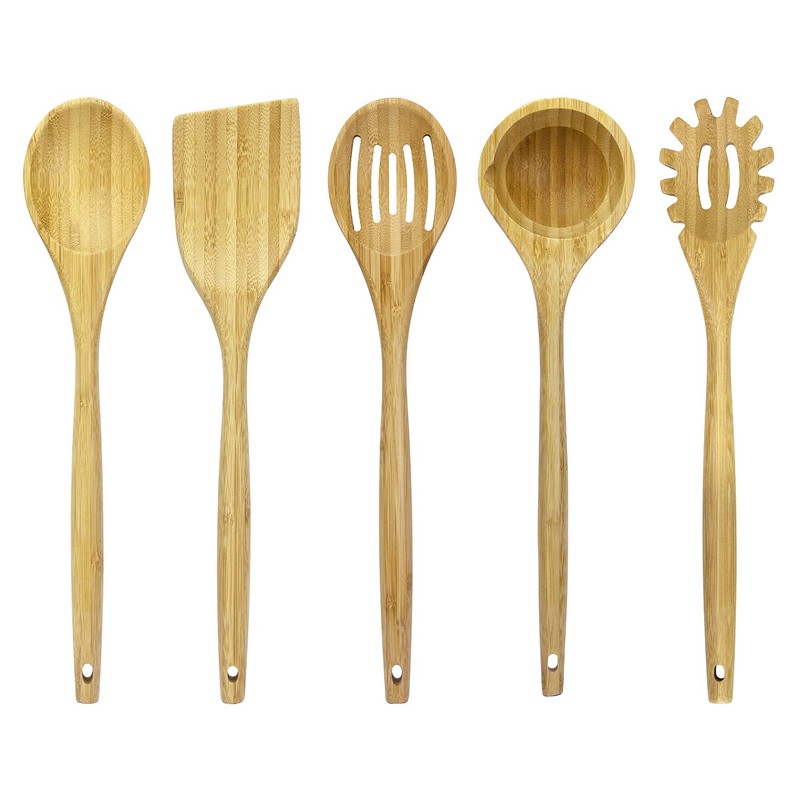 Totally Bamboo 14" Spaghetti Spoon – Natural Bamboo Pasta Server