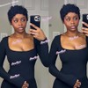 showreal Pelucas de cabello humano con corte Pixie para mujeres