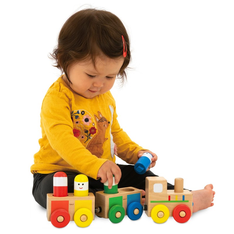 Galt Toys, Shape Sorter Train, Wooden Shape Sorter, Developmental Toy,