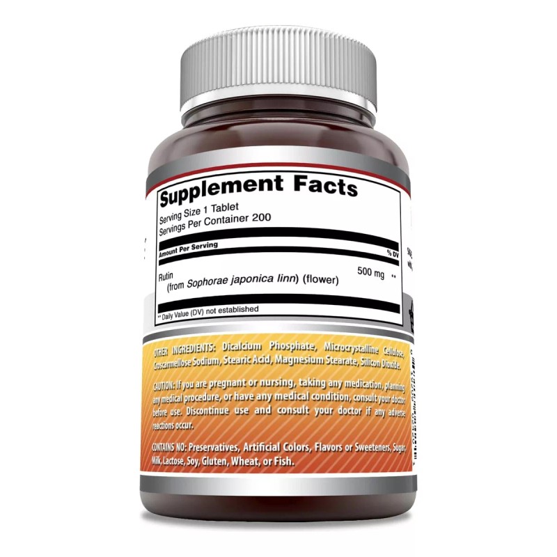 Amazing Formulas Rutin 500 Mg Rutina 200 Tabletas Sabor Sin