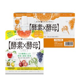 MDC Metabolic Yeast x Enzyme Diet Jelly (Set of 6 / Grapefruit Flavor / Pouch Type) Nutritional Jelly Beverage (Enzymes, Vitamins, Minerals) Fasting Replacement Pouches Breakfast