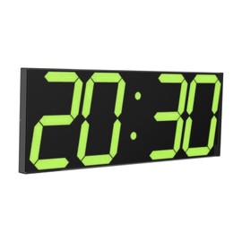CHKOSDA LED Large Digital Wall Clock, Oversize Digital Clock with 6” Numbers, Remote Control Count up/Countdown Timer Clock, Auto Dimmer, Big Calendar and Thermometer（Yellow