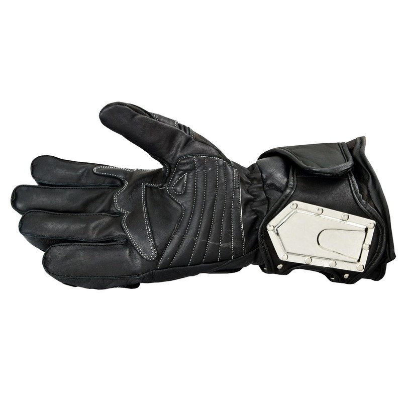 NORMAN Stainless Steel 100% Genuine Leather Motorcycle Waterproof Gloves -