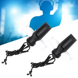 2 piezas de silbato de samba, instrumento musical de silbato con un pequeño orificio, sonido claro, colores blanco y negro, para niños y adultos