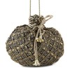 Purpledip Potli Bag (Drawstring Purse): Gold Thread Sequin Embroidery, Black