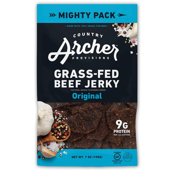 Country Archer Beef Jerky by 100 GrassFed Gluten Free, Original,