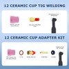 2pcs #12 TIG Welding Cup Pink Ceramic Cup 3/32'' Diffuser