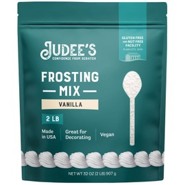 Judee's Vanilla Frosting Mix 2 lb - Great for Decorating Cookies and Cakes - Non-Dairy Alternative - Made in USA - Vegan and Non-GMO - Gluten-Free and Nut-Free