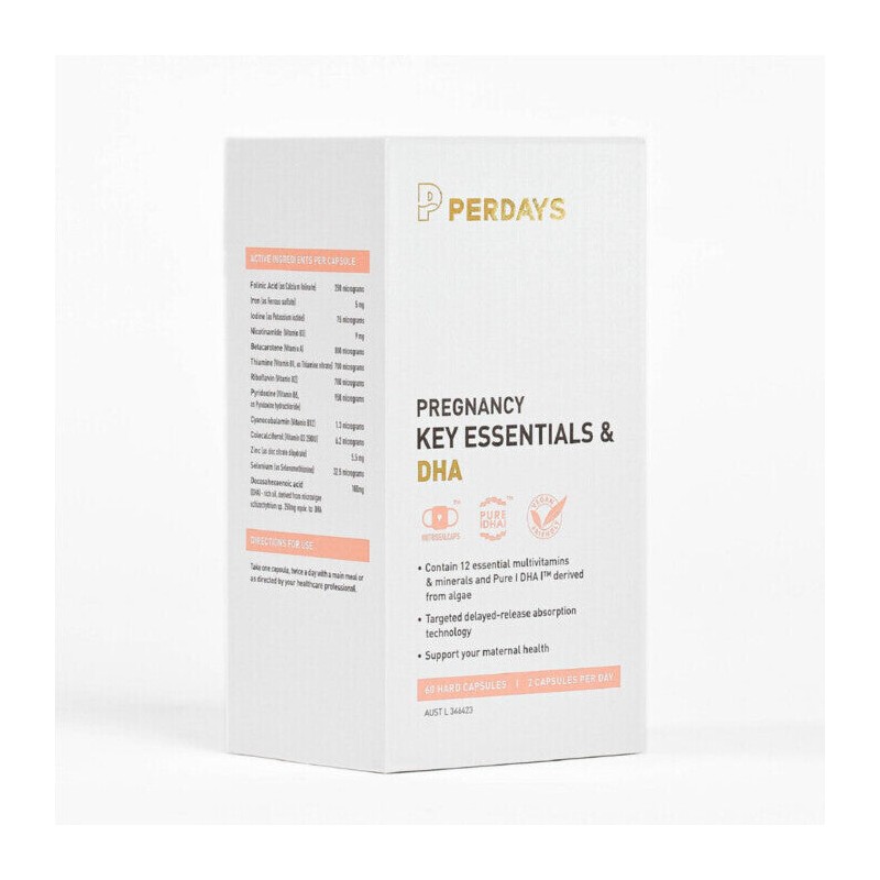 Perdays Pregnancy Key Essentials & DHA, 60 Capsules