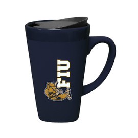 The Fanatic Group Florida International University Ceramic Mug with Swivel Lid, Design 2 - Blue