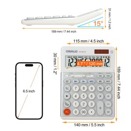 OSALO Desktop Calculators VAT Tax Function Large Display Big Buttons 12 Digit Big Desk Calculator for Home and Office (OS-8812T)