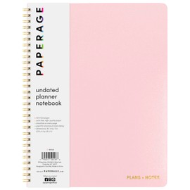 PAPERAGE Undated Daily Planner & To Do List Notepad (Blush), 8.5 in x 11 in, Spiral Bound Planner Notebook for Work, School or Home, 104 Lined Pages With Date Tracker for Plans & Notes