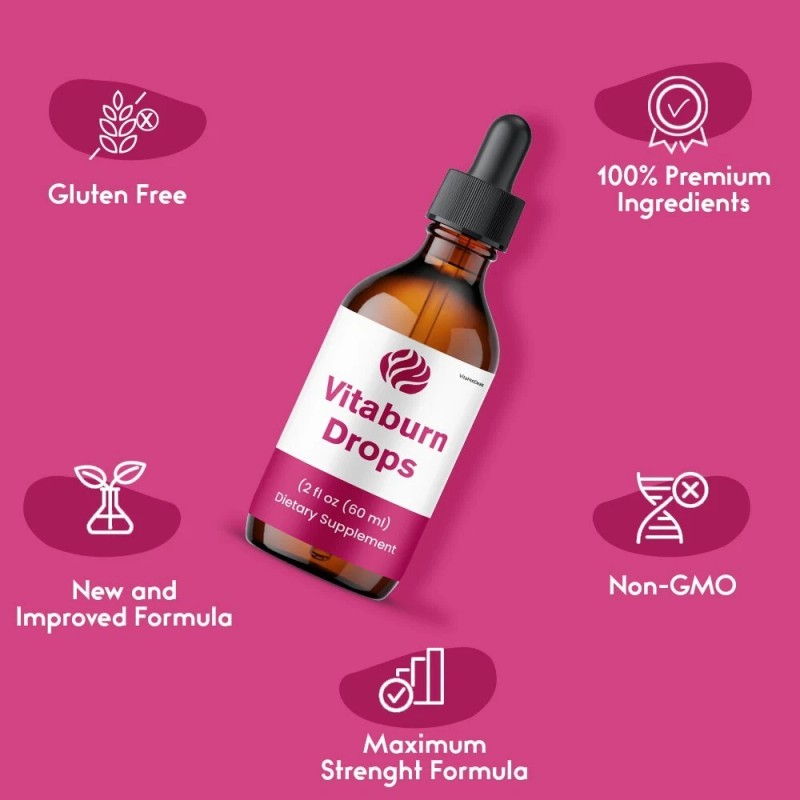 VitaBurn Drops Liquid Supplement, Max Strength Supplement, Vita Burn (3