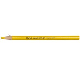 Markal Paper Wrapped China Marker, Yellow (Pack of 12)
