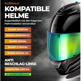 Visor Shark Spartan - Spartan 1.2 - Skwal - Skwal 2 - D Skwal - Visor Helmet VZ160 VZ165 (Chrome Green)